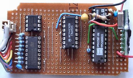 Closeup photo of completed ADM666 board