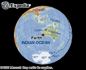 Perth, in relation to Australia